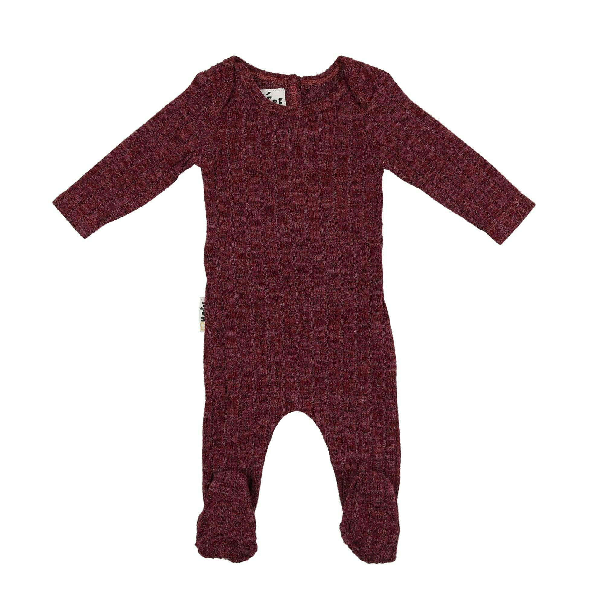 Marled Ribbed Knit Footie