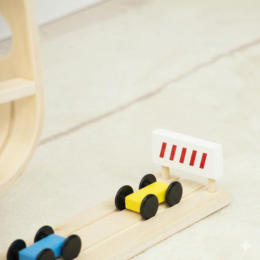 Avenlur Wooden Car Ramp Racer | Montessori Rolling Track Toy for Toddlers