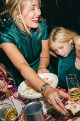 Harriet Bow Dress in Emerald Satin