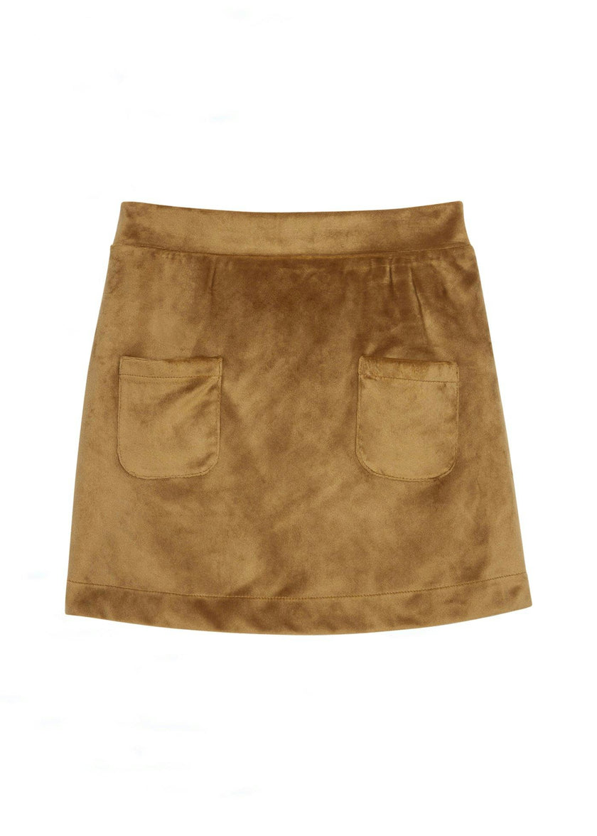 Faux Suede Built-In Shorts Waistband Mini Skort