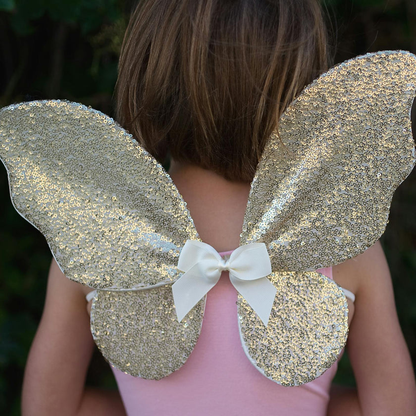 Gracious Gold Sequins Skirt, Wings, & Wand