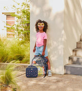 Denim and Multi-color Gemstones Lunchbox by Packed Party | Girl's Lunch Box with Anti-Microbial Lining