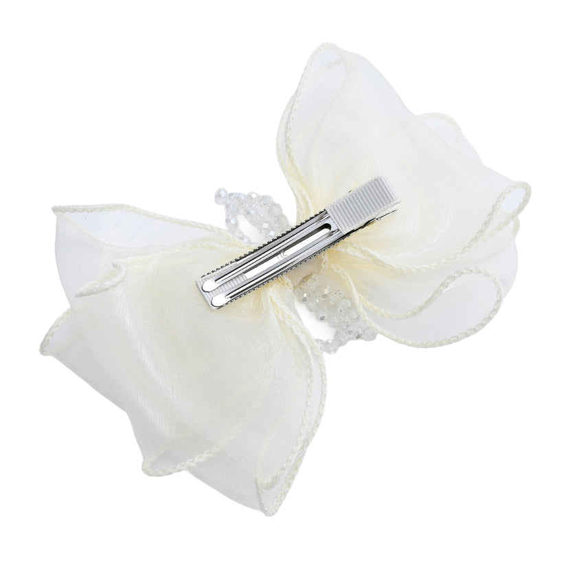 Multicolor Beaded Bow Clip Set