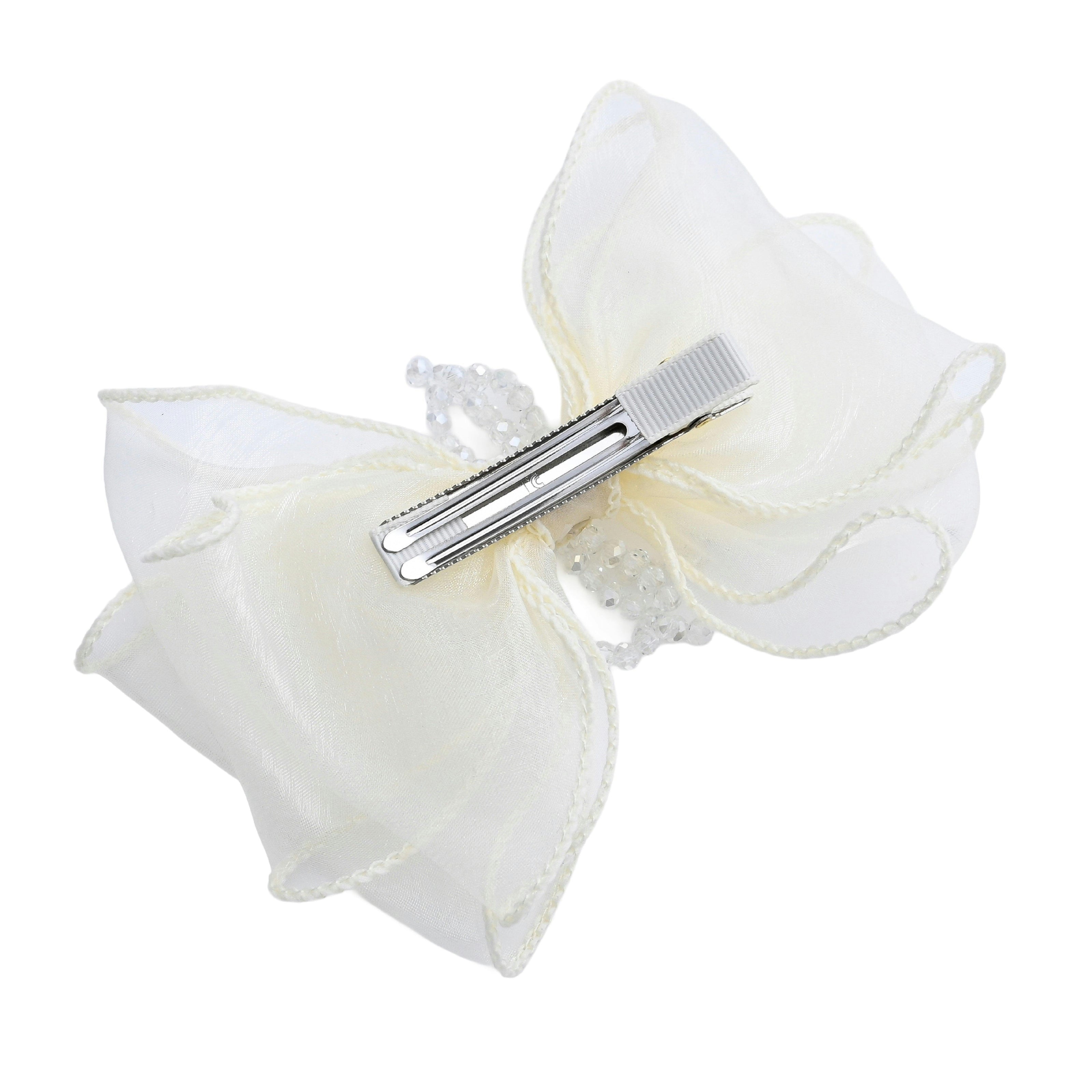 Multicolor Beaded Bow Clip Set