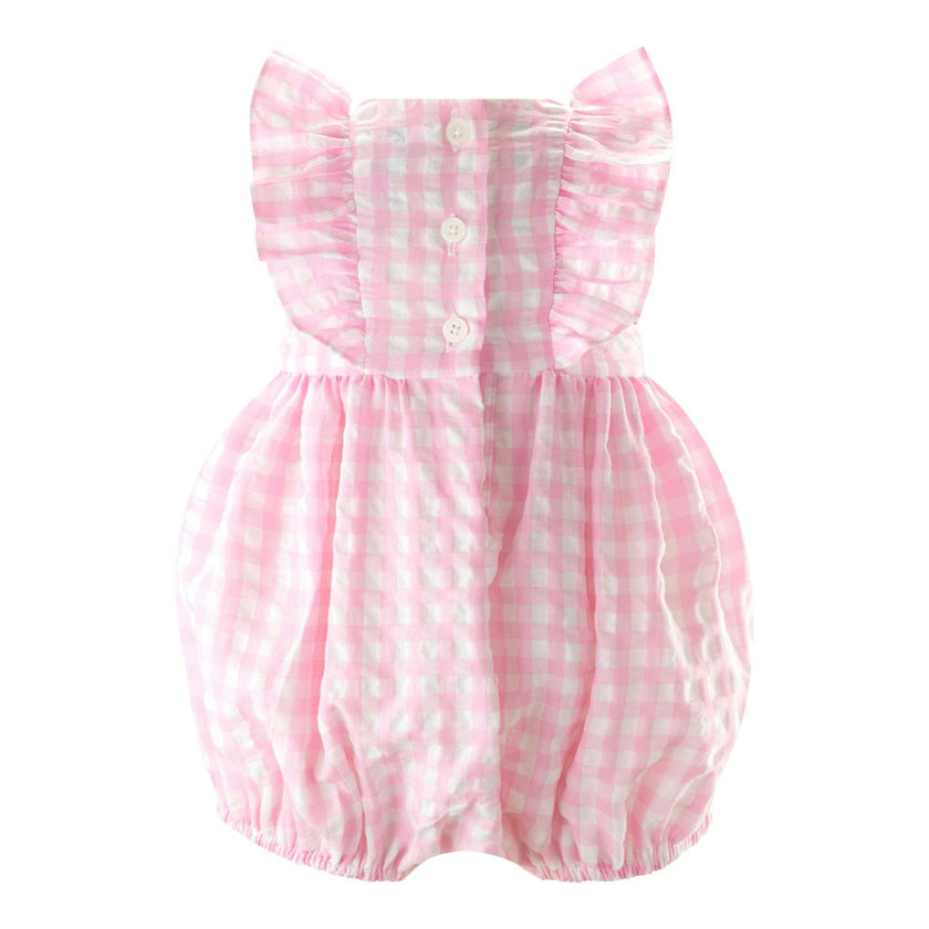 Check Ruffle Babysuit