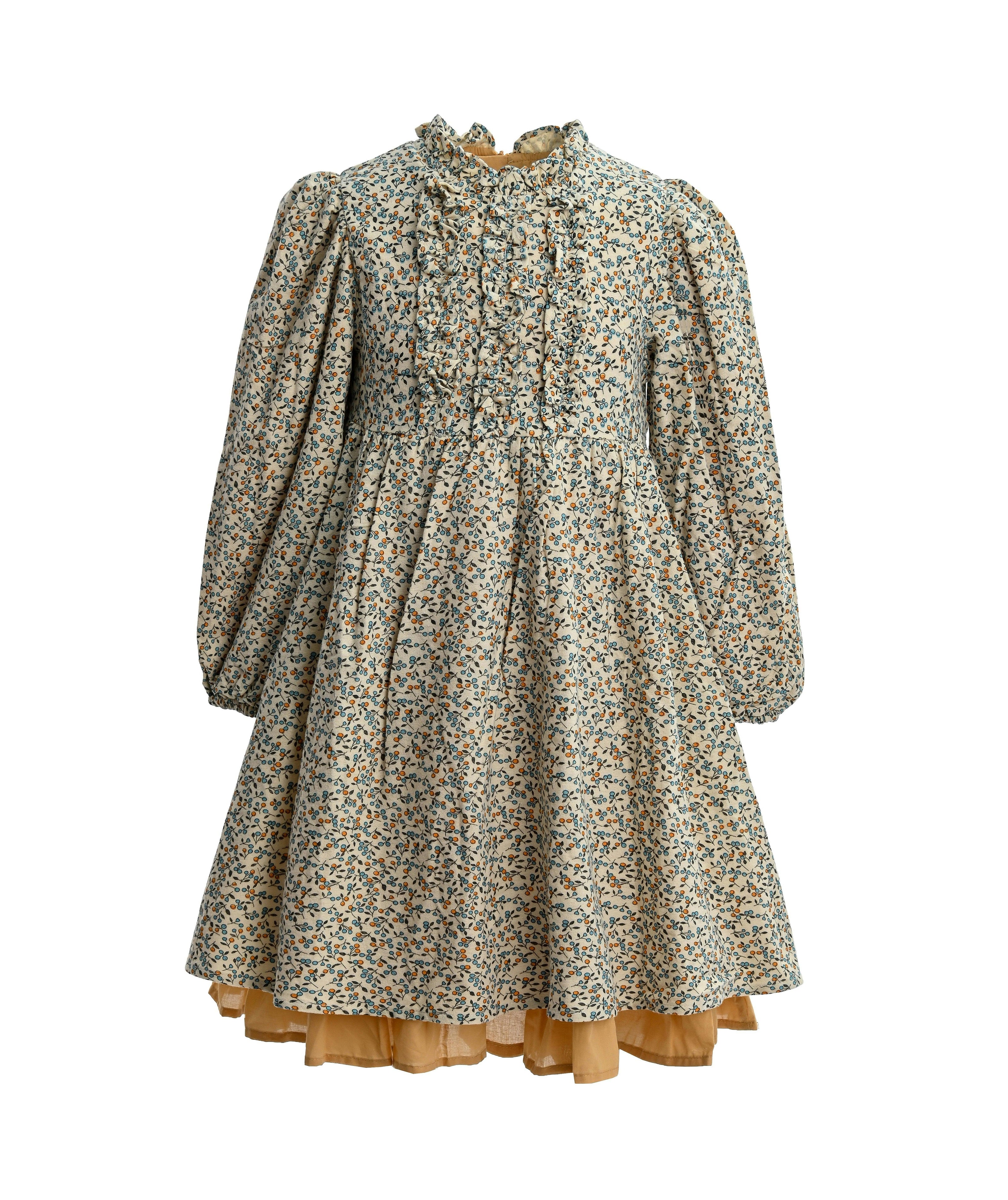 Green Floral Layered Dress