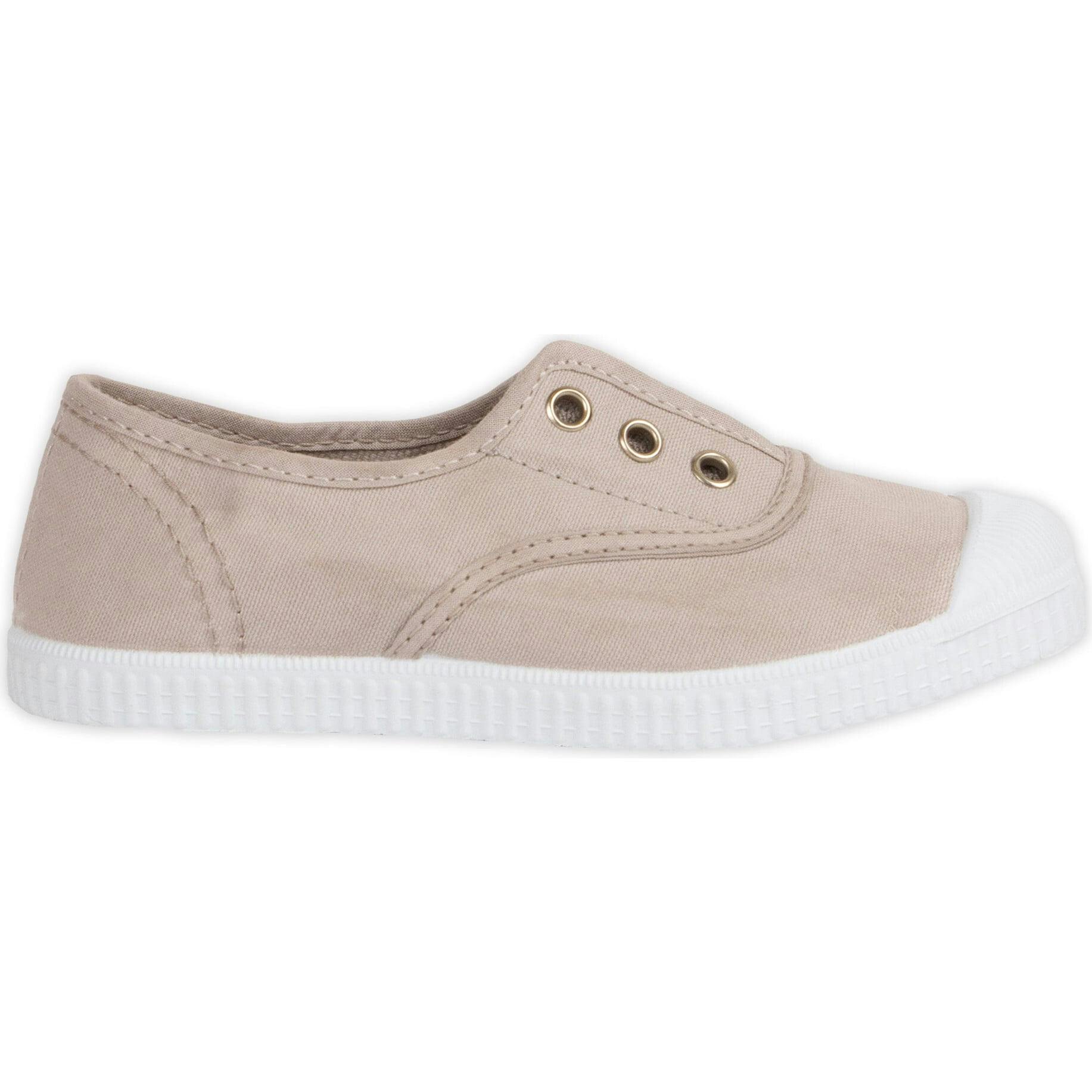 Hampton Canvas Plum Plimsolls in Putty