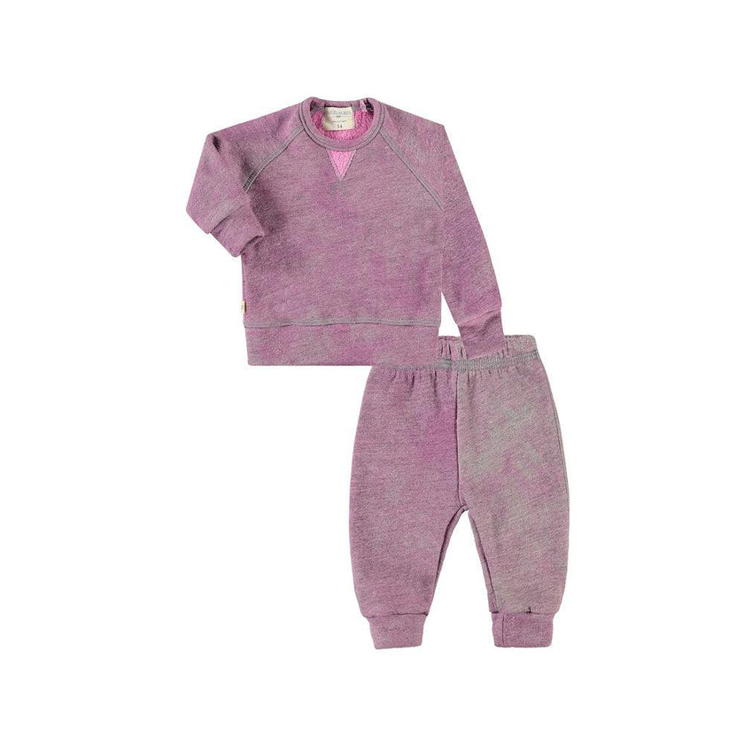 Heathered Vintage Sherpa Sweatshirt and Sweatpant Set