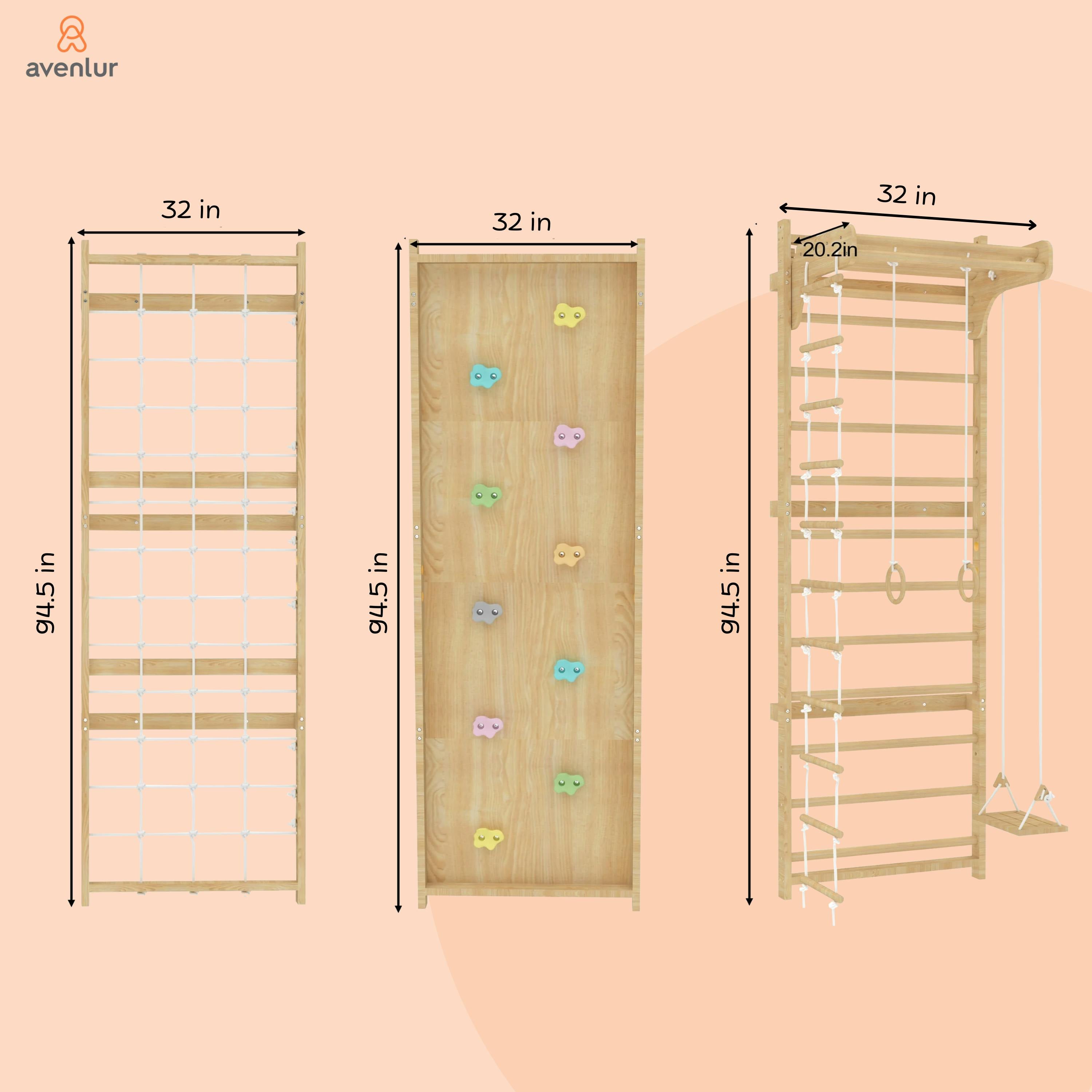 Walnut Modular | Swedish Ladder Jungle Gym - Wall Mounted