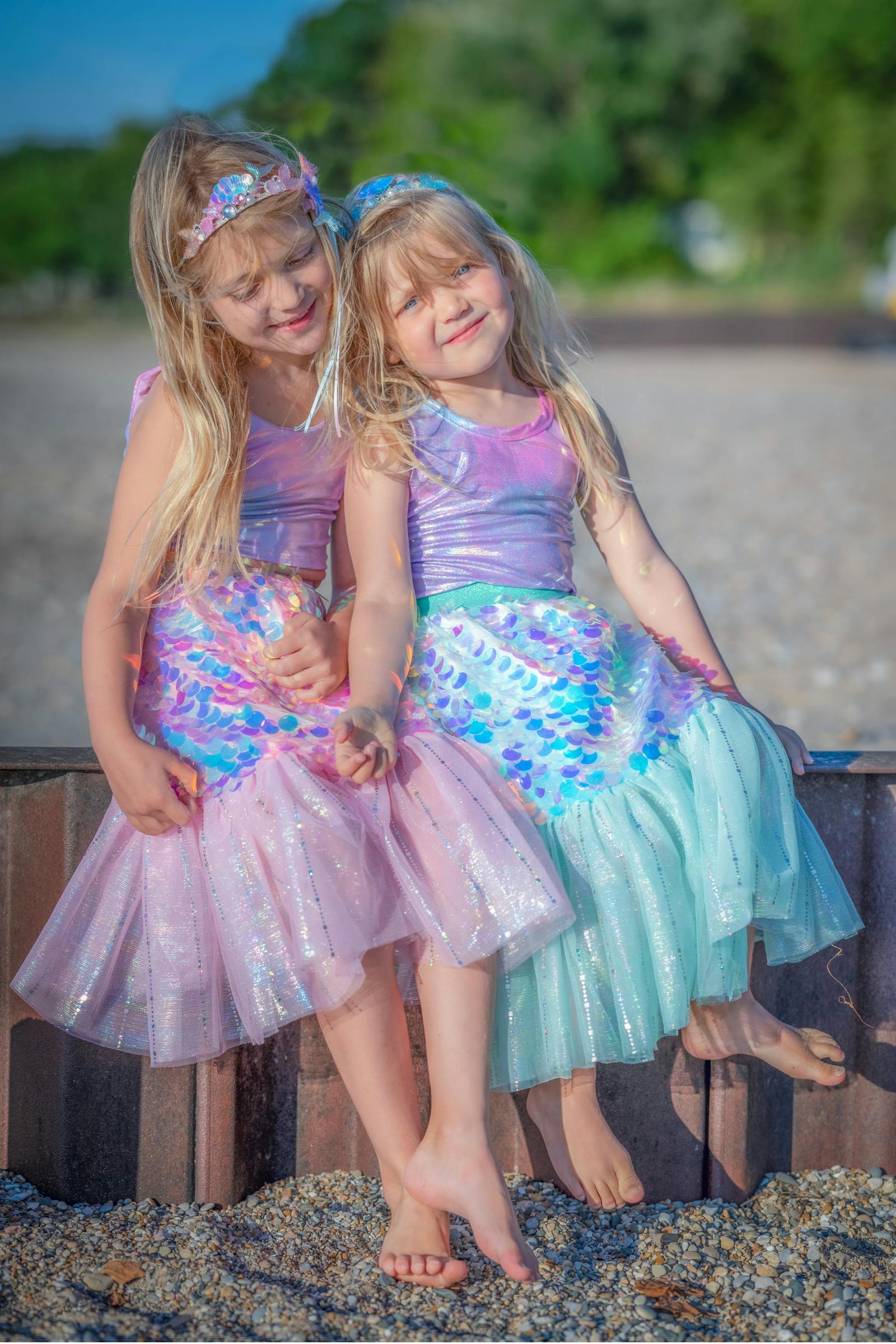 Bling Bling Mermaid Skirt & Hairclip Set