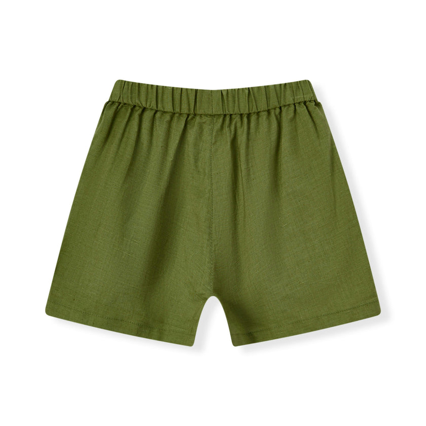 Island Leaf Linen Button-Up Shirt and Shorts Set