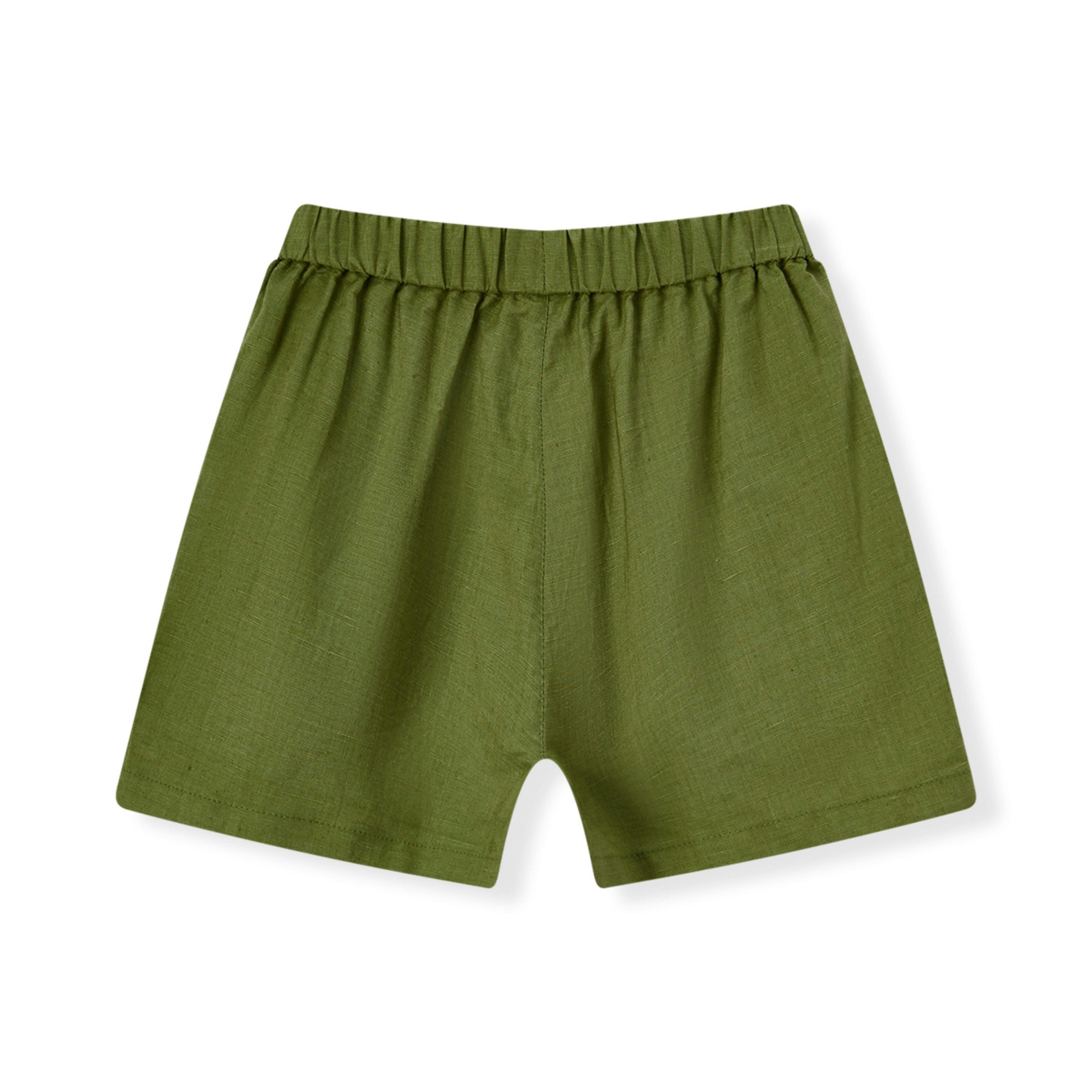 Island Leaf Linen Button-Up Shirt and Shorts Set