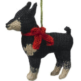 Doberman Pinscher Dog Hand Knit Christmas Ornament Arcadia Home