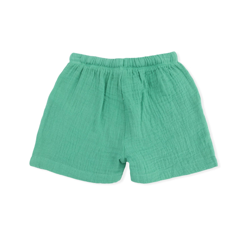Solid Muslin Ming Green - Casual Short