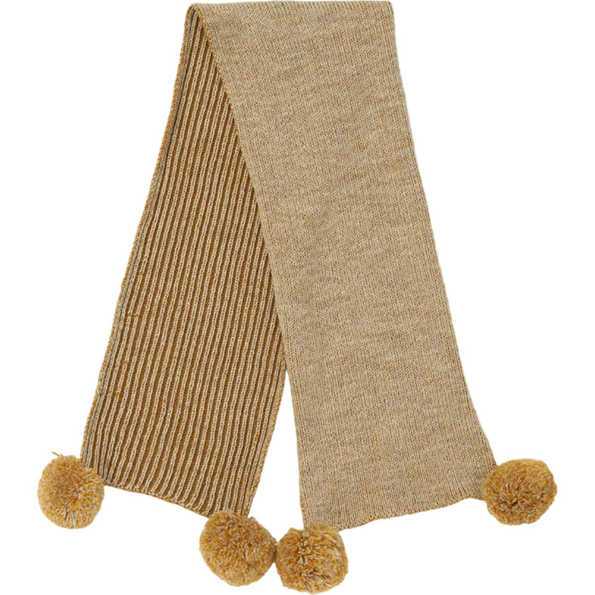 Pom Pom Braided Hand-Knit Ski Scarf