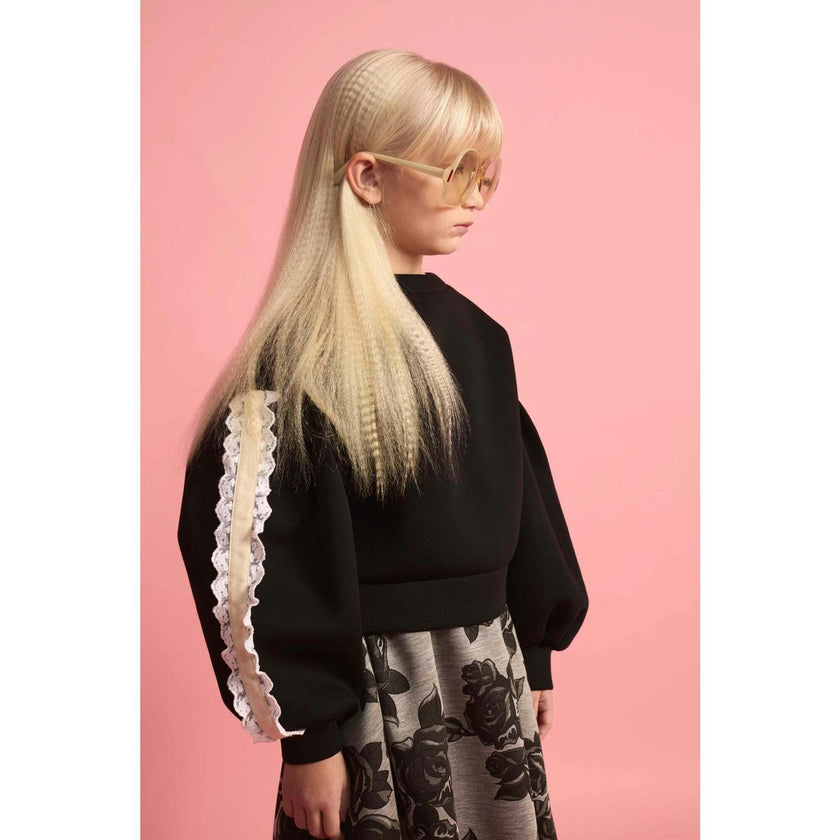 Neoprene Lace Ballon Sweatshirt
