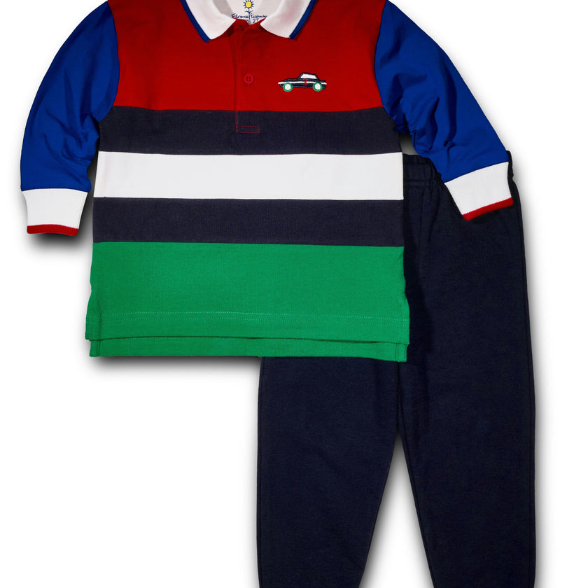 Jersey Knit Polo With Race Car