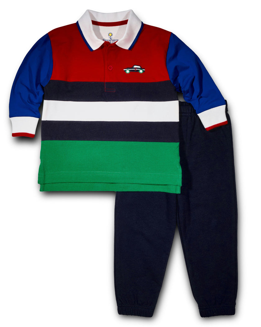 Jersey Knit Polo With Race Car