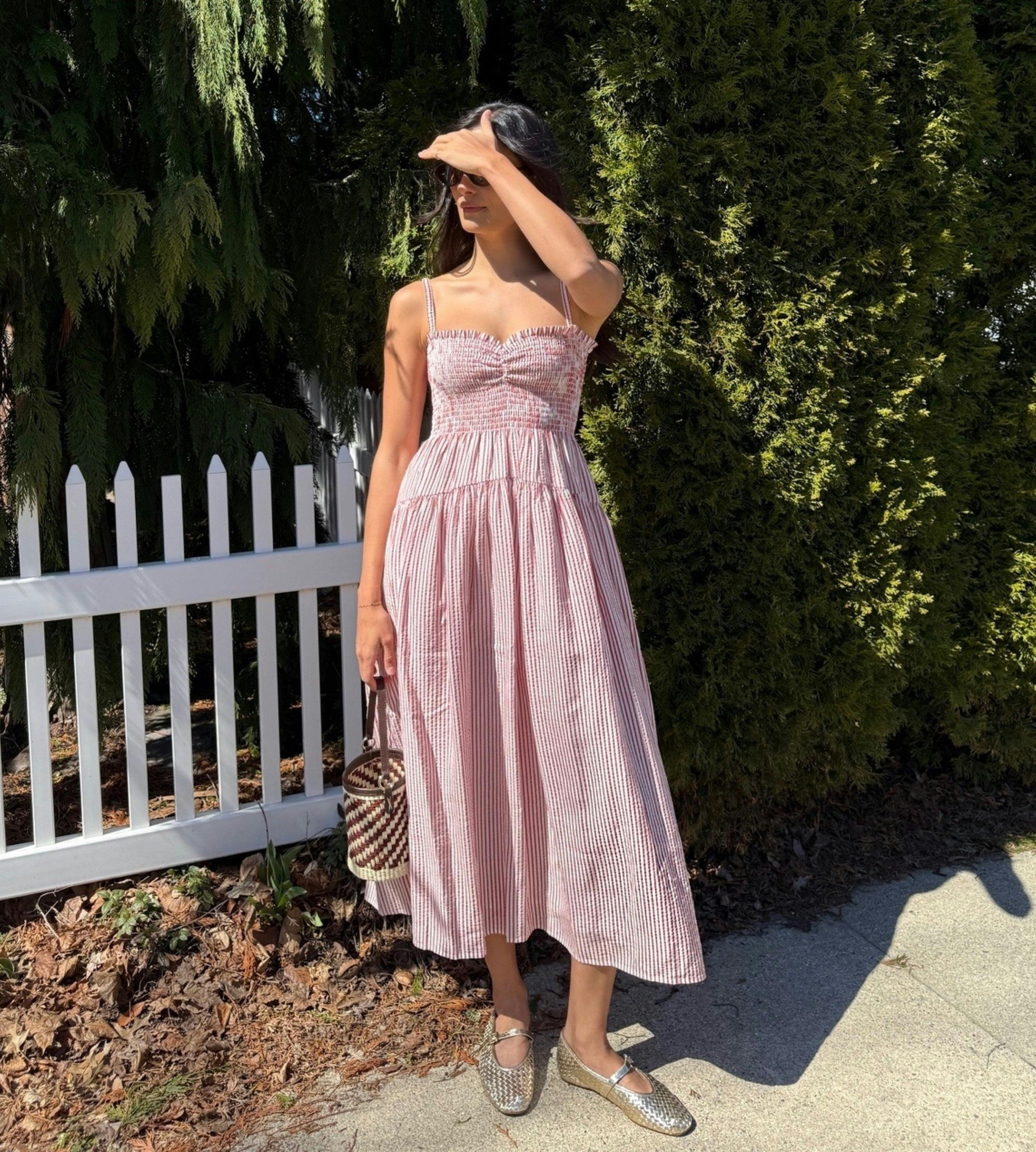 The Rebecca Nap Dress - Red Ticking Stripe