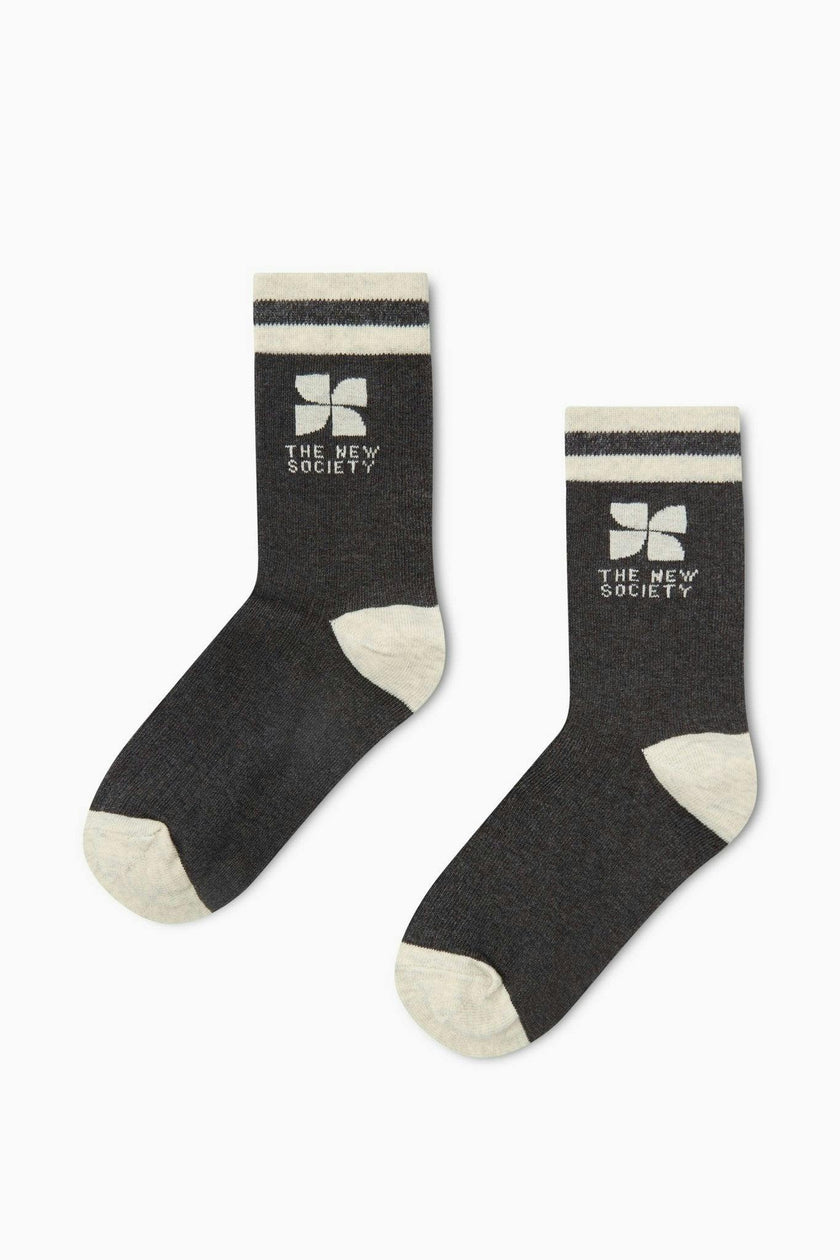 TNS Logo Socks Dark Grey Melange