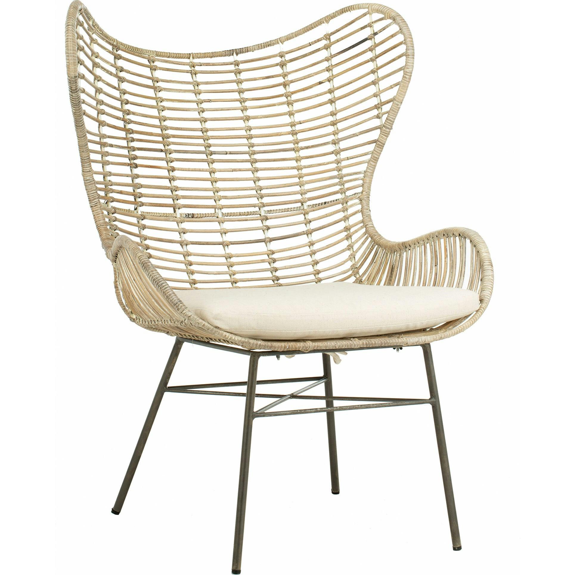 Malia Rattan Wingback Armchair