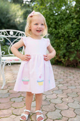 Seersucker Dress with Cupcakes