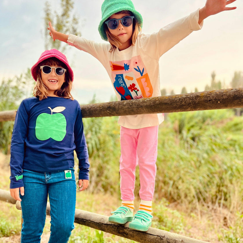 Recycled Denim Apple Patch Kid Pant