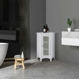 Madison Wooden Corner Floor Cabinet with Glass Door