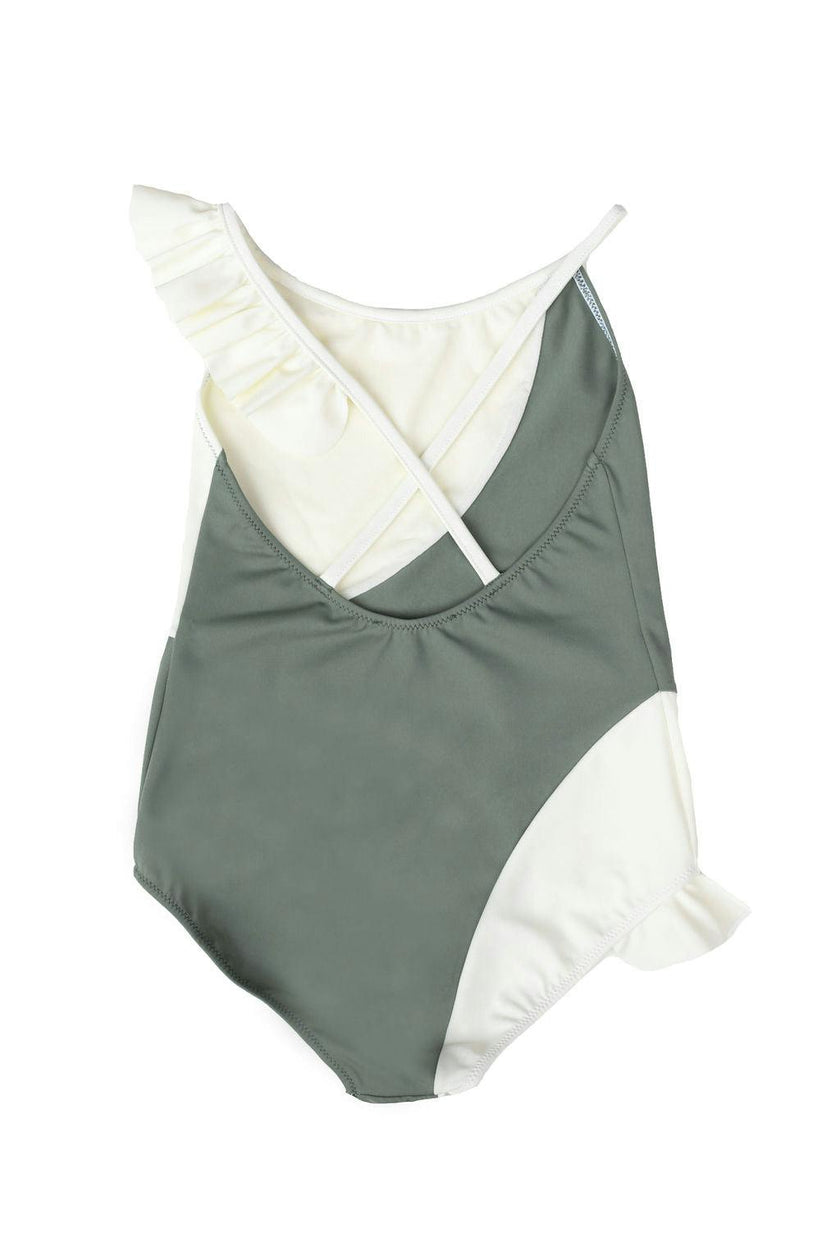 Coco One Piece Swimsuit Sage Green And Ivory
