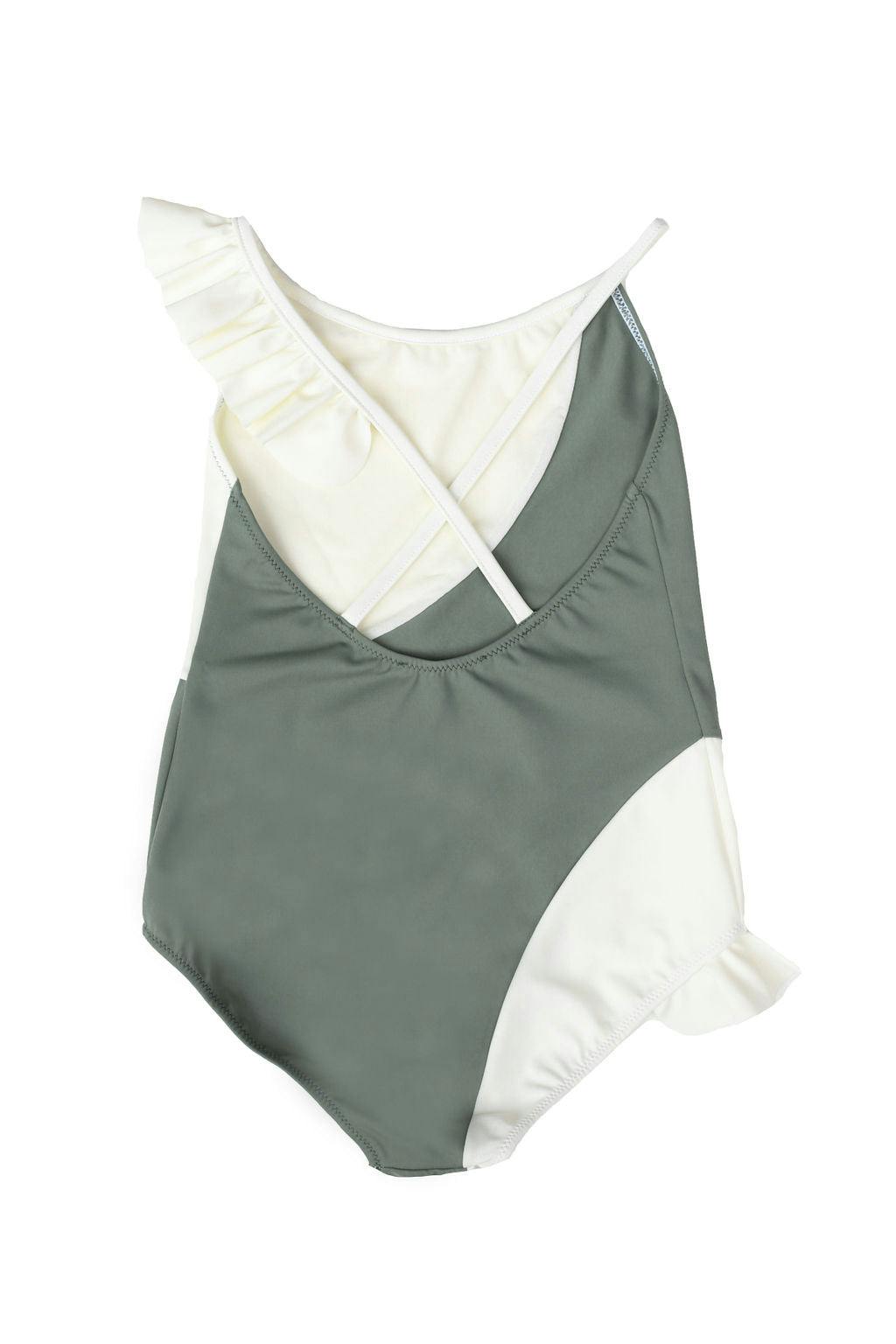 Coco One Piece Swimsuit Sage Green And Ivory
