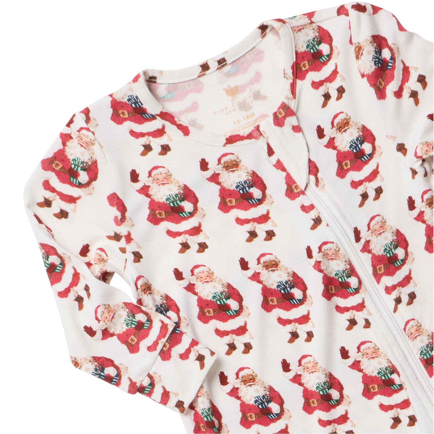 Baby Bamboo Romper - Vintage Santas
