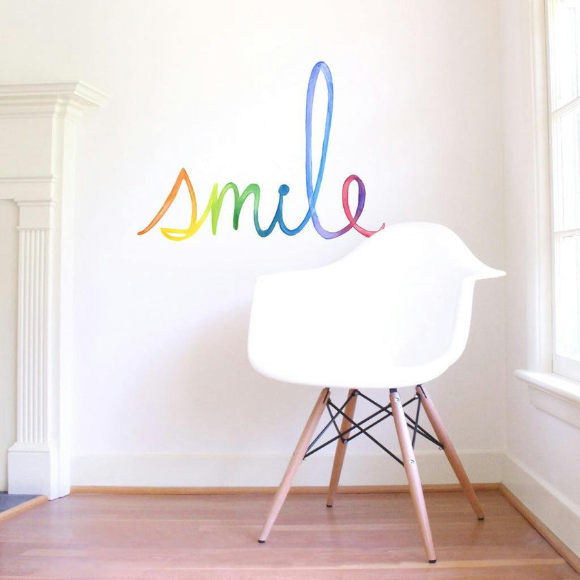 Watercolor Words • Smile • Peel-and-Stick Wall Decals