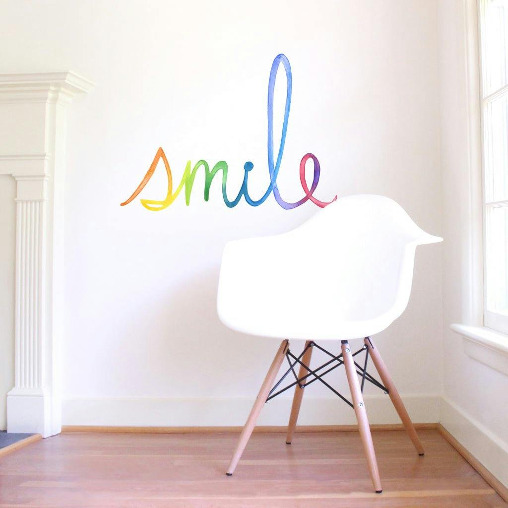 Watercolor Words • Smile • Peel-and-Stick Wall Decals