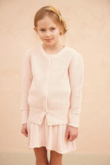Waffle Knit Cardigan | Blush