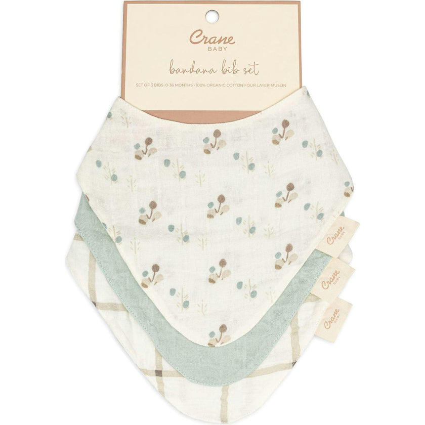 Organic Cotton 3-Piece Poppy Bib Set