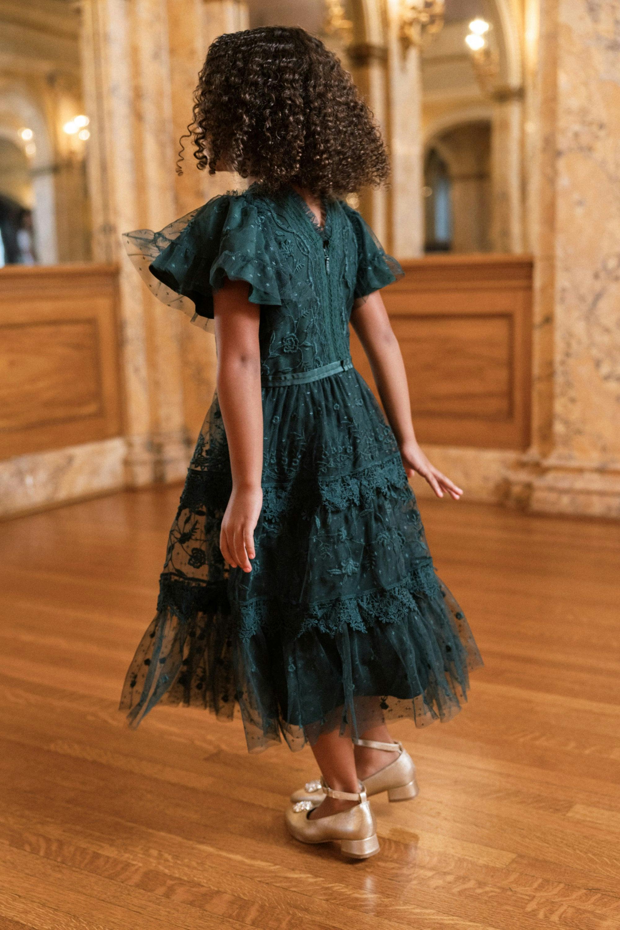Mini Jules Dress in Emerald