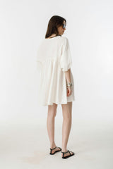 Alcala Linen Dress - Off White