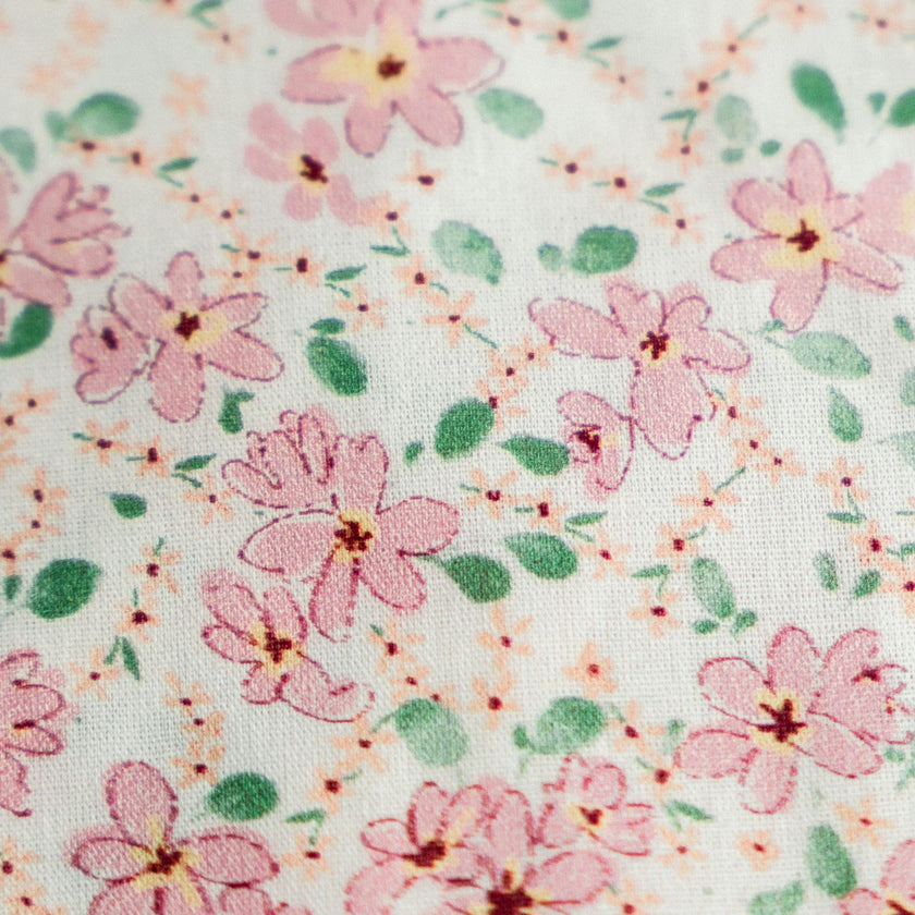 Peach Blossom Timeless Floral Ruffle Zipper Pouch