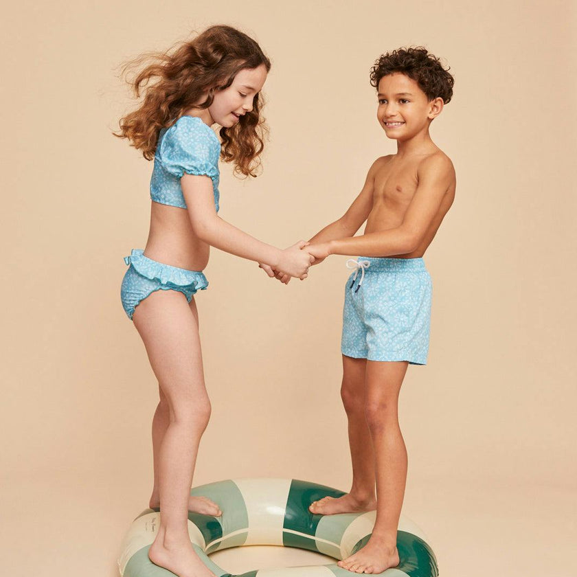 Sky Blue Bandana Boys' Swim Shorts