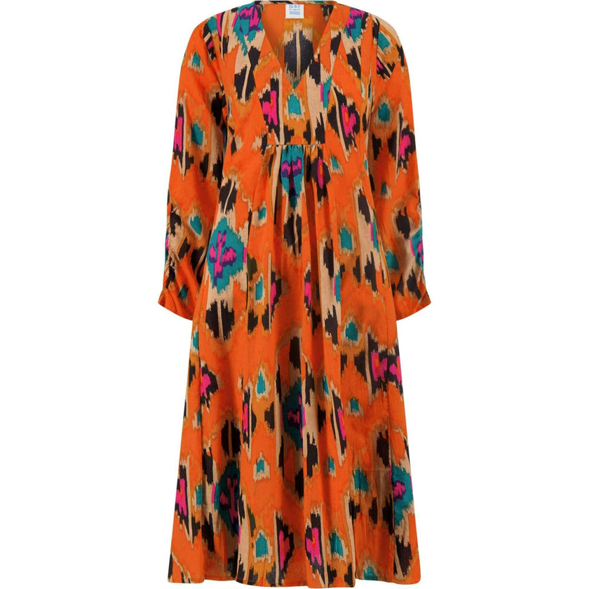 Corisol Women's Caftan Fiesta Sunset Ikat, Orange