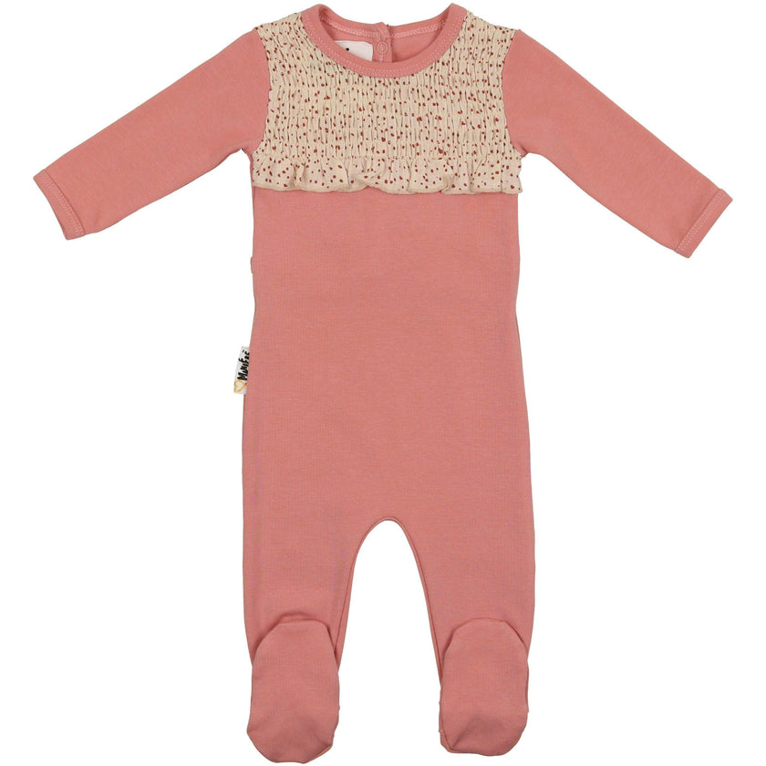 Speckled Smocked Footie