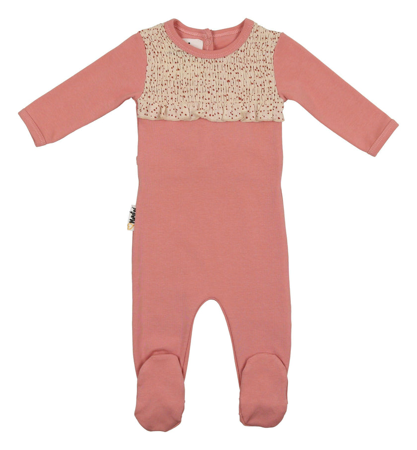 Speckled Smocked Footie