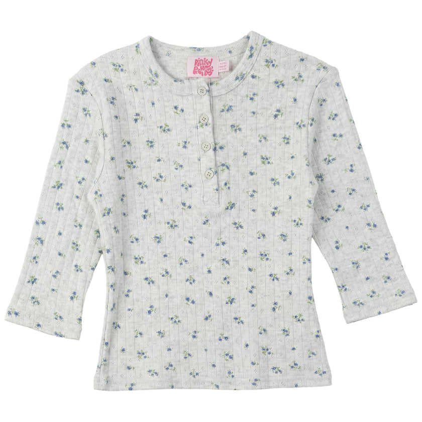 Floral Pointel Henley Top