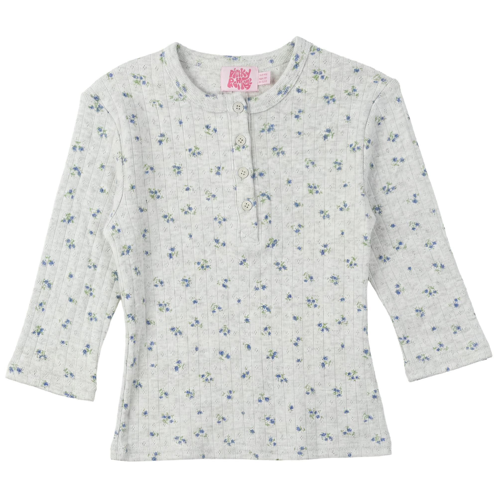 Floral Pointel Henley Top