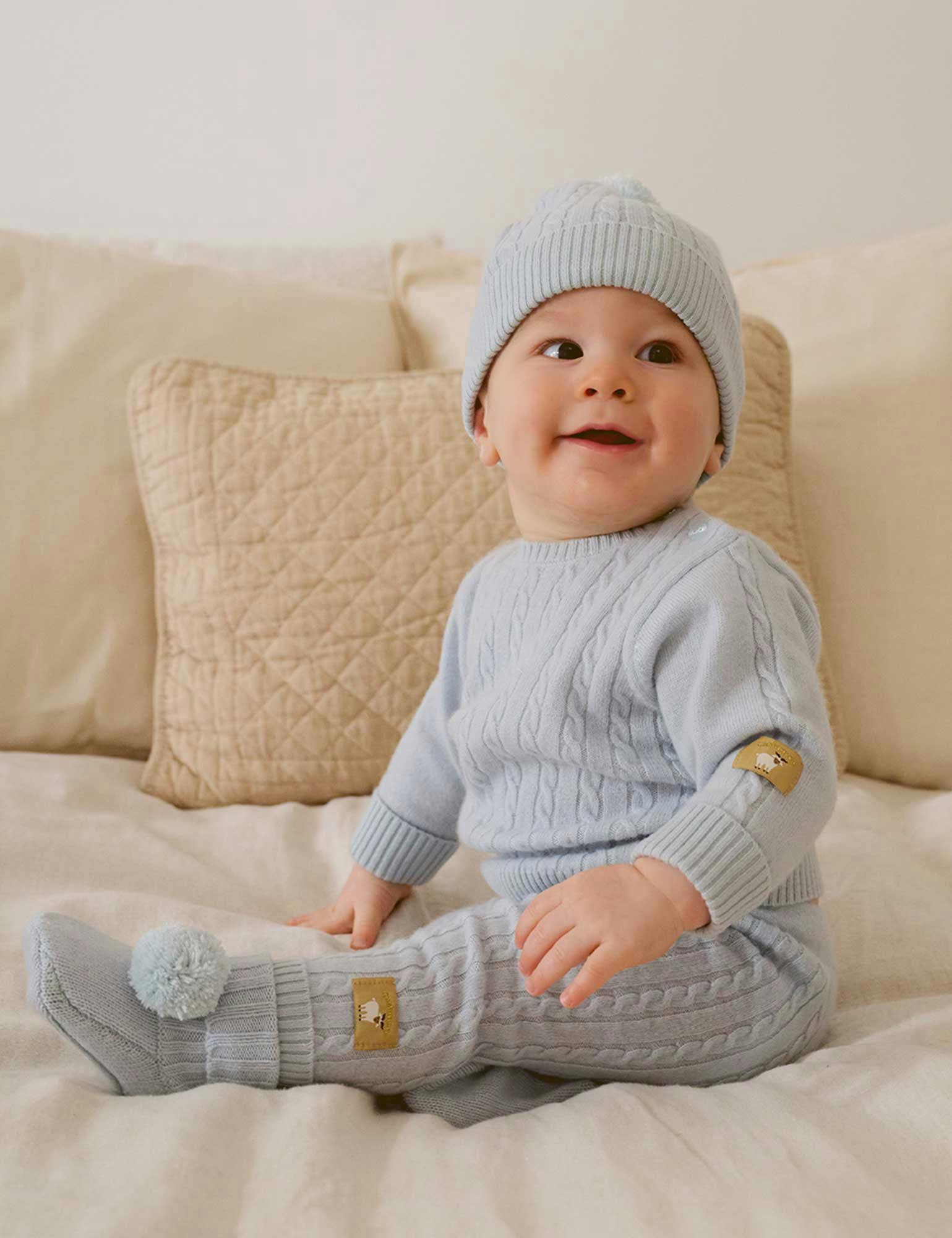 Cashmere Beanie Pale Blue Melange