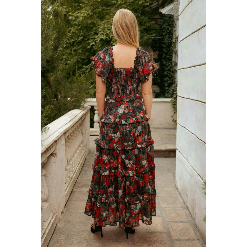 Winnie Dress in Midnight Roses