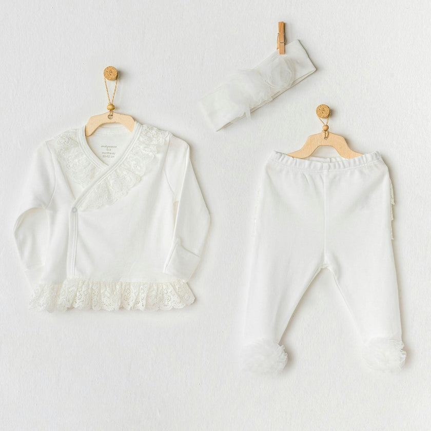 White Chic Girl Ruffle Outfit & Headband