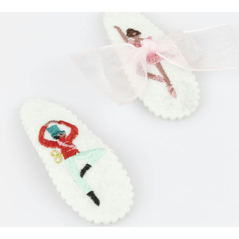 Embroidered Nutcracker Hair Clips