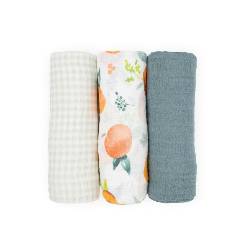 Cotton Muslin Swaddle Blanket 3 Pack - Georgia Peach 2