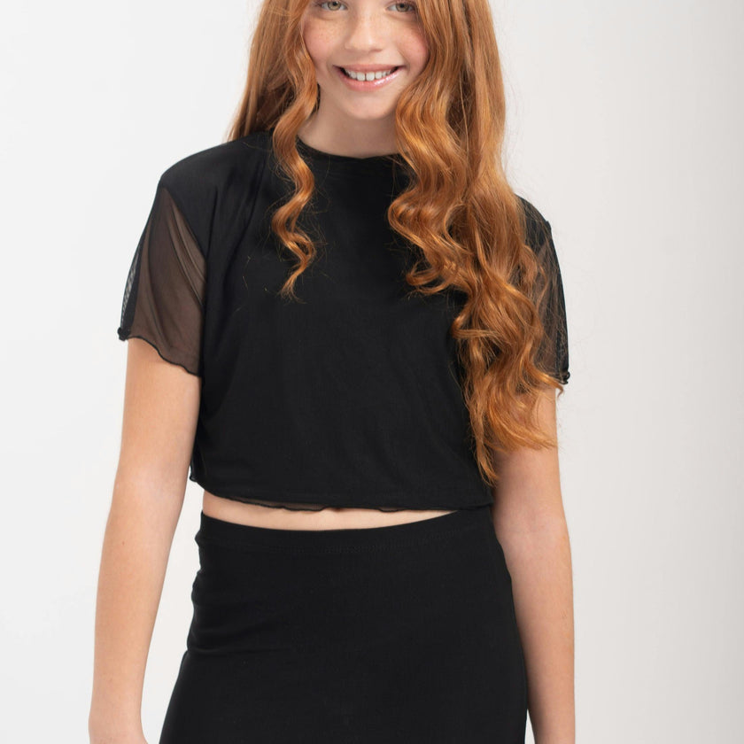 Girls 2 Piece Mesh Skirt Set